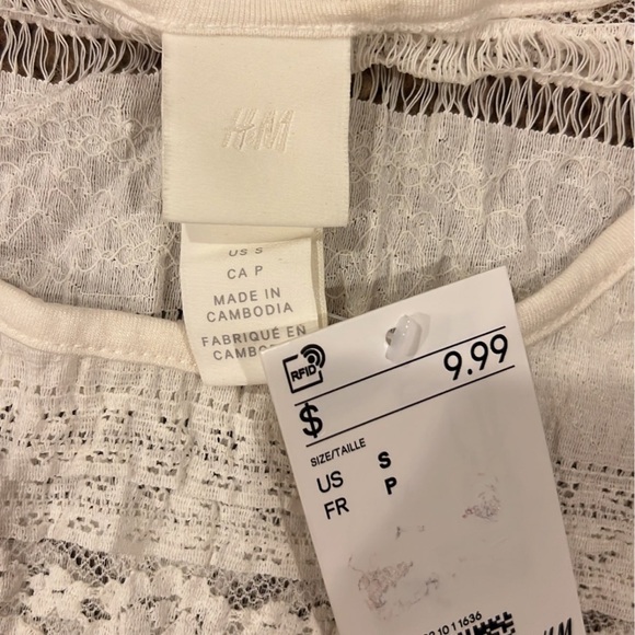 H&M white lace top size small - Picture 3 of 4